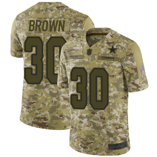 Men Dallas Cowboys Limited Camo Anthony Brown #30 2018 Salute to Service NFL Jersey